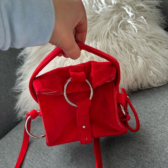 JULIA SKERGETH Ledertasche Mini Bag ULTRA MINI BAG Velur Red - Picture 6 of 12